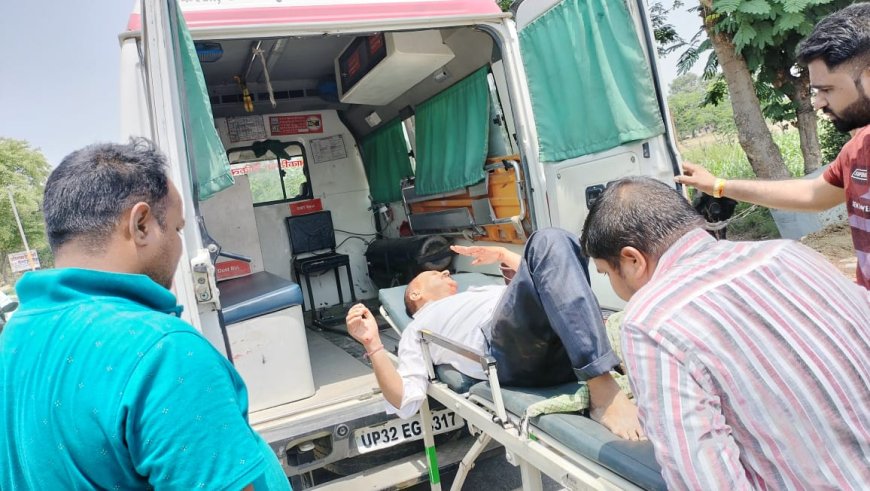 ट्रैक्टर बाइक की भिड़ंत में बाइक सवार घायल--