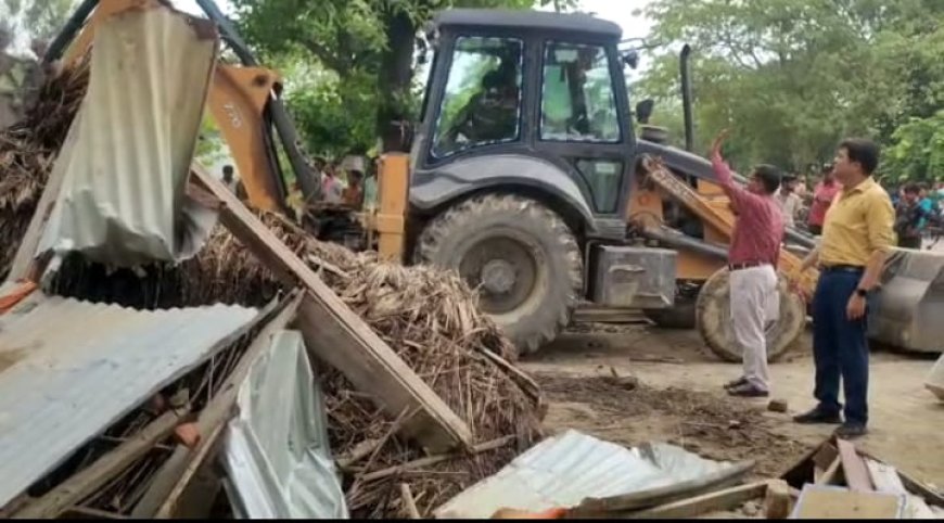 चारागाह की जमीन से हटाया गया अतिक्रमण--
