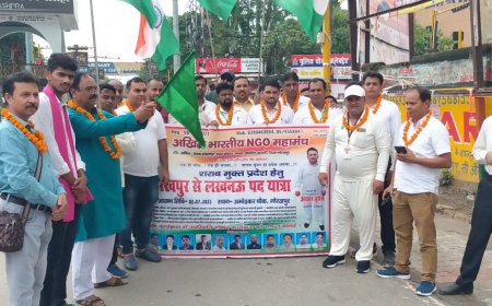 शराब मुक्त उत्तर प्रदेश बनाने को गोरखपुर से लखनऊ तक निकाली गई पथ यात्रा--