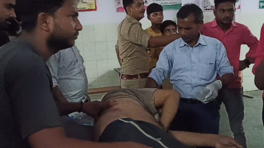 जानवर की चपेट में आने से बाइक सवार घायल,रेफर---