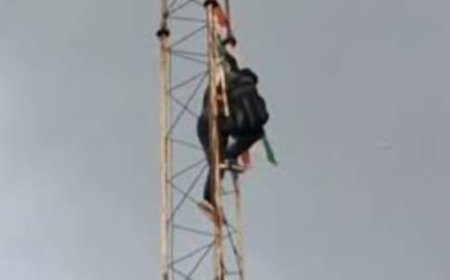 टावर पर चढ़ा मंदबुद्धि, हलकान रही पुलिस