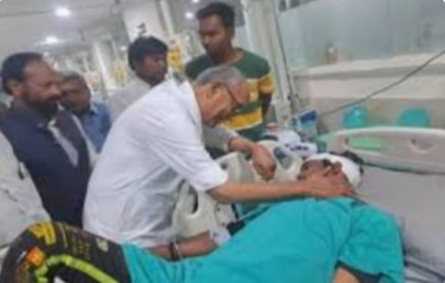पूर्व मंत्री की गाड़ी से भिड़ा विक्षिप्त घायल,हालत गंभीर