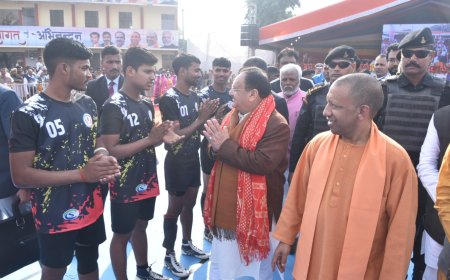 राष्ट्रीय अध्यक्ष जेपी नड्डा व सीएम योगी आदित्यनाथ ने किया सांसद खेल महाकुंभ का शुभारंभ
