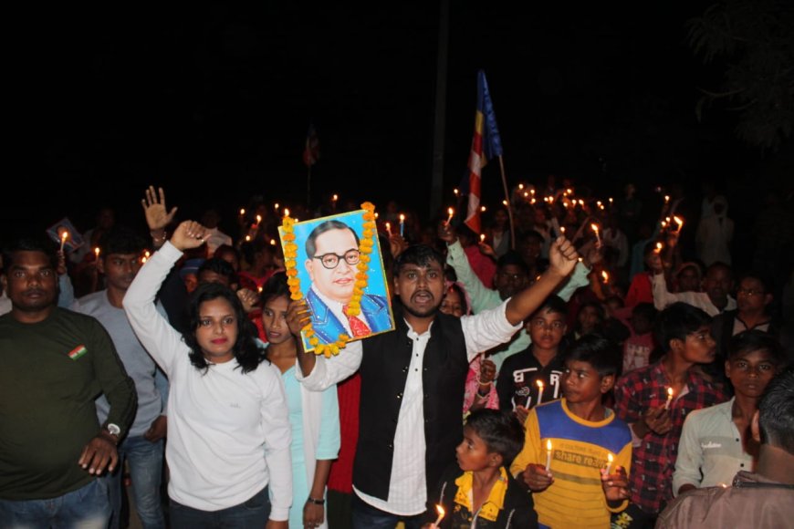 डॉ. अम्बेडकर के 68वें महापरिनिर्वाण पर निकला कैंडल मार्च