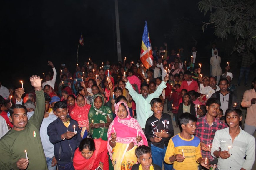 डॉ. अम्बेडकर के 68वें महापरिनिर्वाण पर निकला कैंडल मार्च