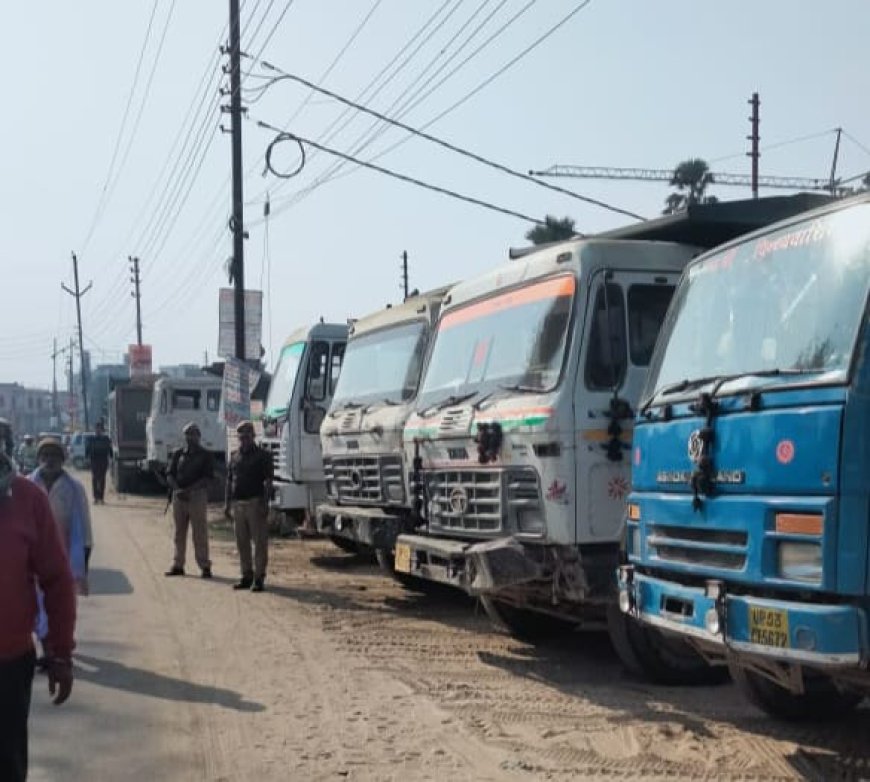 अवैध खनन करने वाले वाहनों को एएसपी ने किया जप्त