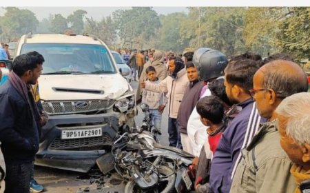 कार व बाइक की भिड़ंत में दो घायल,एक की हालत गंभीर