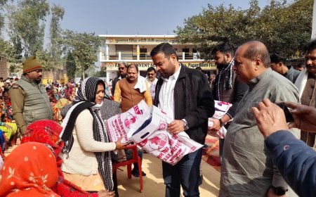 पूर्व प्रमुख पति के पुण्यतिथि पर शांतिपाठ व कम्बल वितरण का आयोजन