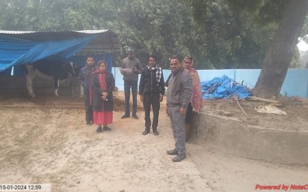 मखदुमपुर व शोभनपार गो आश्रय केंद्र का नोडल अफसर ने किया निरीक्षण