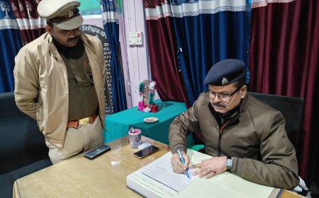 एएसपी ने किया गौर थाने का औचक निरीक्षण,कार्यालय अभिलेख खंगाला