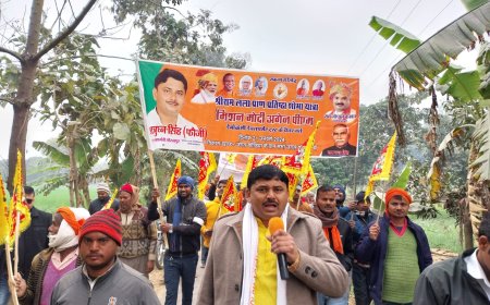 प्राण प्रतिष्ठा शोभा यात्रा मे उमड़ा जनसैलाब, लगे जयकारे