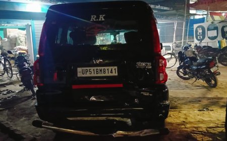 बोलेरो की ठोकर से स्कॉर्पियो समेत दो वाहन छतिग्रस्त,दो मासूम बाल बाल बचे