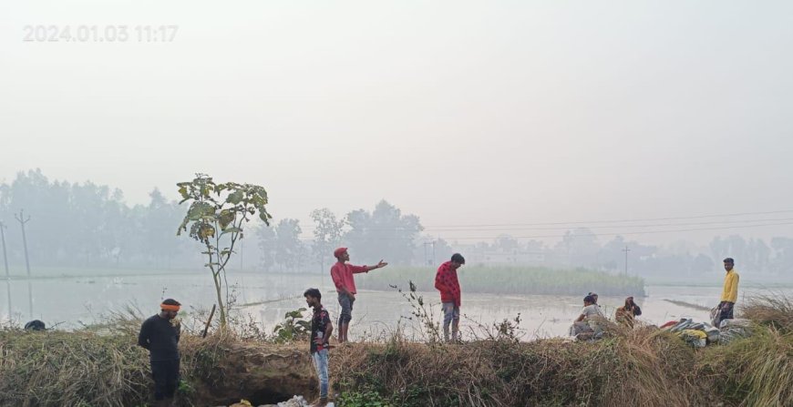 नहर कटने से 15 बीघा गेहूँ की फसल डूबी,किसानों में आक्रोश