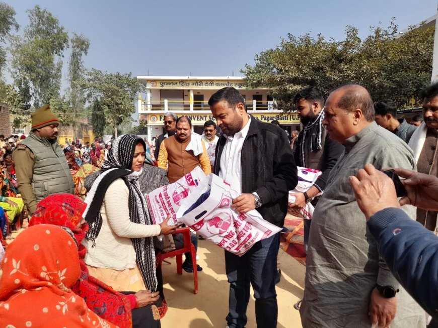 पूर्व प्रमुख पति के पुण्यतिथि पर शांतिपाठ व कम्बल वितरण का आयोजन