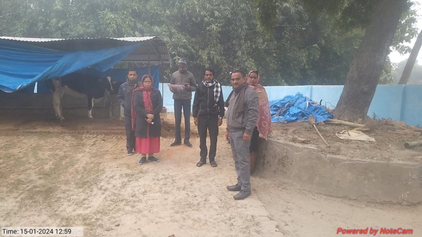 मखदुमपुर व शोभनपार गो आश्रय केंद्र का नोडल अफसर ने किया निरीक्षण