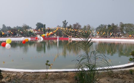 डीएम व जिपं अध्यक्ष ने किया अमृत सरोवर व किचन शेड का लोकार्पण