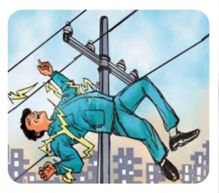 विद्युत पोल से नीचे गिरा लाइनमैन, हालत गंभीर