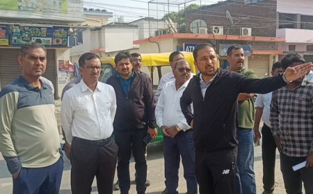 कल्याण मंडपम के निर्माण कार्य किया निरीक्षण