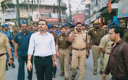 एसपी सिटी व एसपी नार्थ ने लिया शोभायात्रा रूट पर सुरक्षा व्यवस्था का जायजा