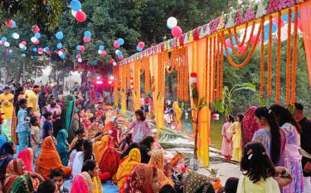 छठपर्व पर गांधीनगर में उमड़ा आस्था का जनसैलाब