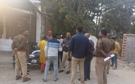 बाउंड्रीवाल निर्माण में आपत्ति की जांच करने कुटी पहुंचे अफसर