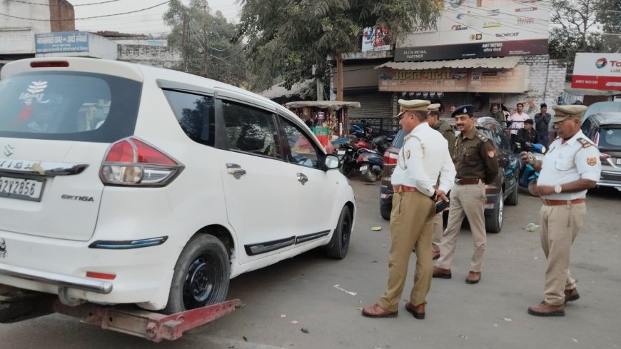 यातायात नियमों का उल्लंघन करने वाले 1044 वाहनों का चालान