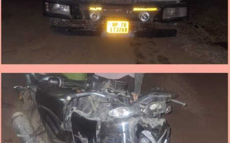 डम्फर व बाइक की टक्कर में एक की मौत
