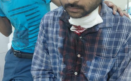 25 वर्षीय युवक का गर्दन कटा,हालत गंभीर