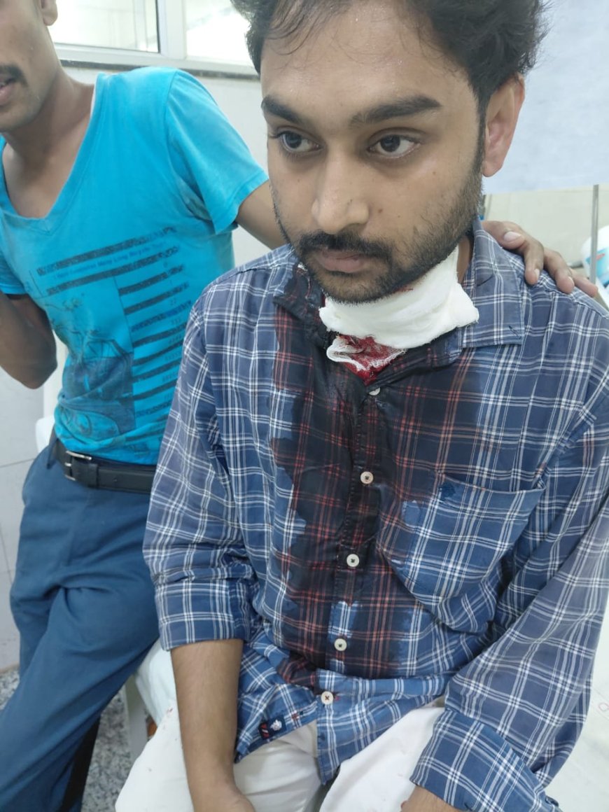 25 वर्षीय युवक का गर्दन कटा,हालत गंभीर