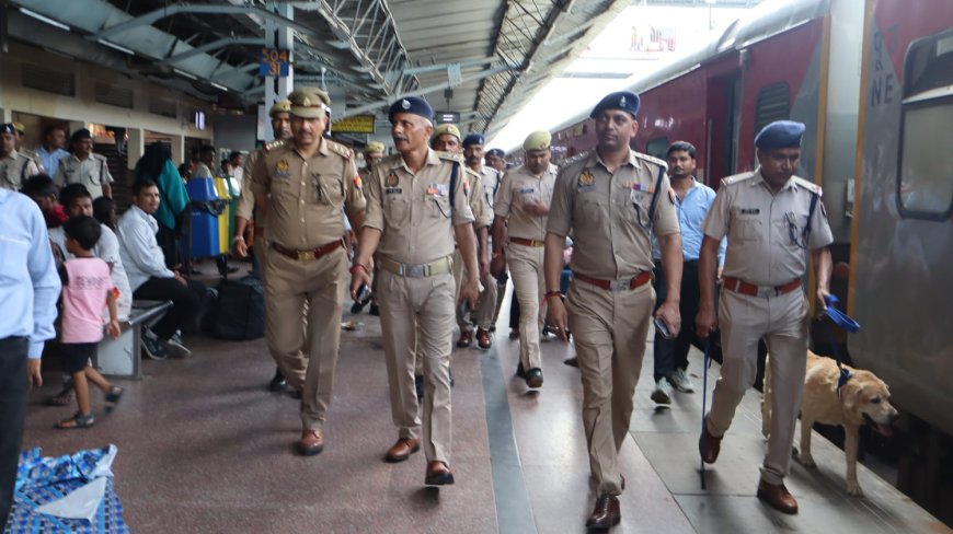 एसपी जीआरपी ने दलबल के साथ रेलवे स्टेशन परिसर की सघन जांच