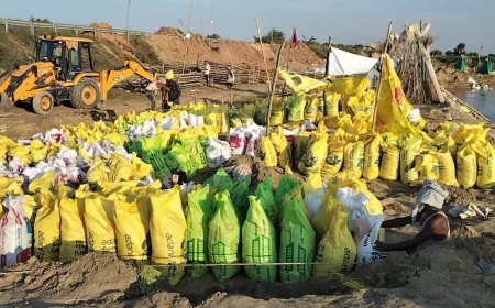 सिंचाई विभाग की तत्परता से रोका गया तटबंध पर हो रहा कटान