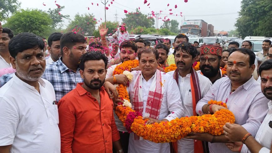 भाजपा क्षेत्रीय अध्यक्ष विनोद राय का ज़ोरदार स्वागत, कारगिल शहीद स्तम्भ पर किया नमन