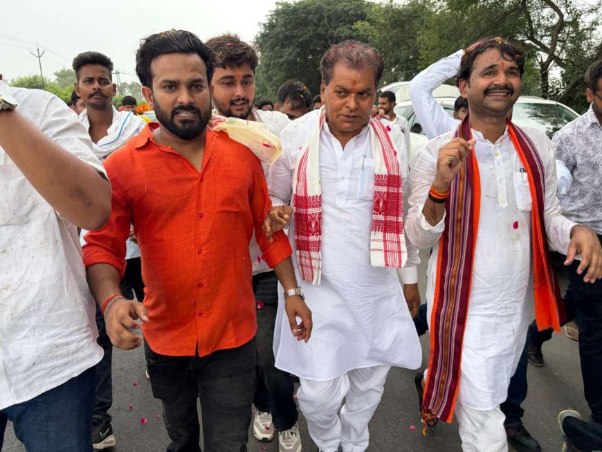 भाजपा क्षेत्रीय अध्यक्ष विनोद राय का ज़ोरदार स्वागत, कारगिल शहीद स्तम्भ पर किया नमन